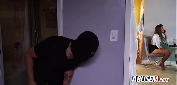  Burglar breaks in and fucks hot brunette in her kitchen